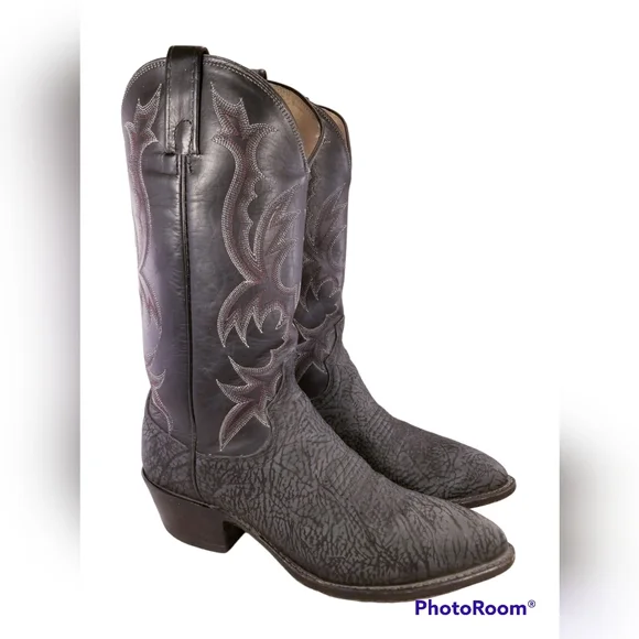 DAN POST MEN CHARCOAL BLACK WESTERN COWBOY BOOTS SZ 9 D  * Dan Post Milwaukee Soft Toe Western Boot Black – 2BigFeet main image 3